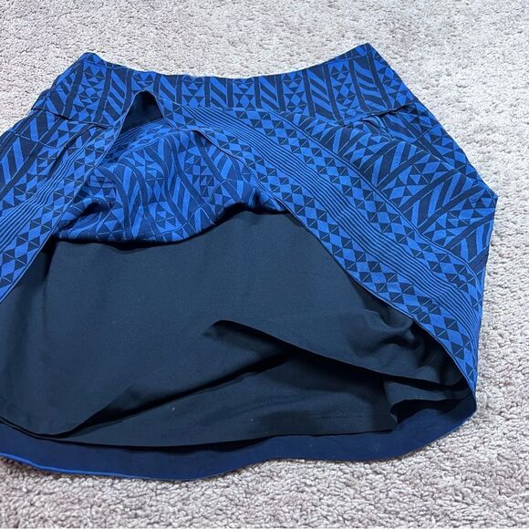 Madewell Silk Skyline Mini Skirt Blur Black Geometric Print Size 4 - Picture 3 of 8